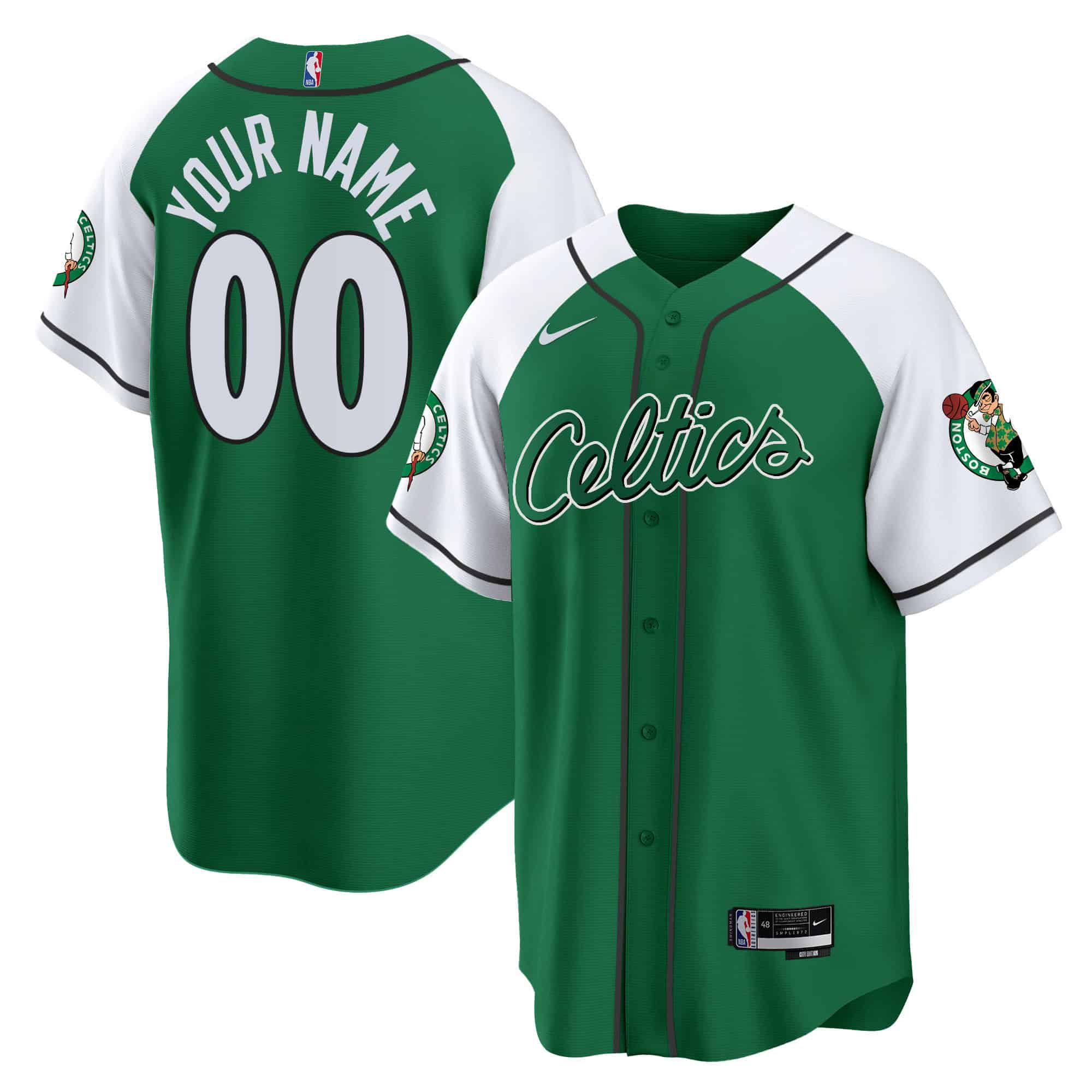 Men Boston Celtics Green 2024 Nike Baseball Custom NBA Jersey style 4